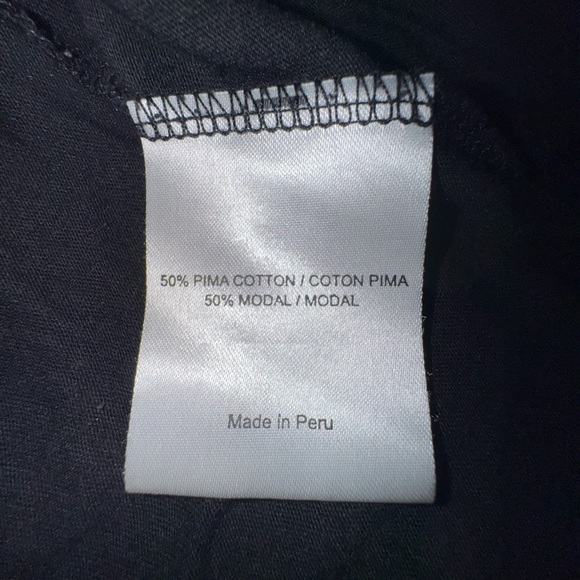 TORY BURCH Splattered Gold Foil Logo Black Long Sleeve T-Shirt Top Size S EUC - Picture 8 of 9